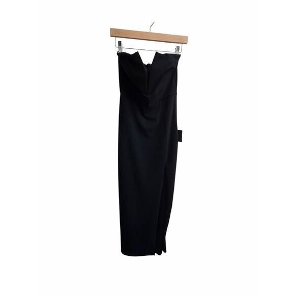 Lulus Black Strapless Evening Gown Dress Size M Slit Maxi Formal Prom NWT - Picture 14 of 16